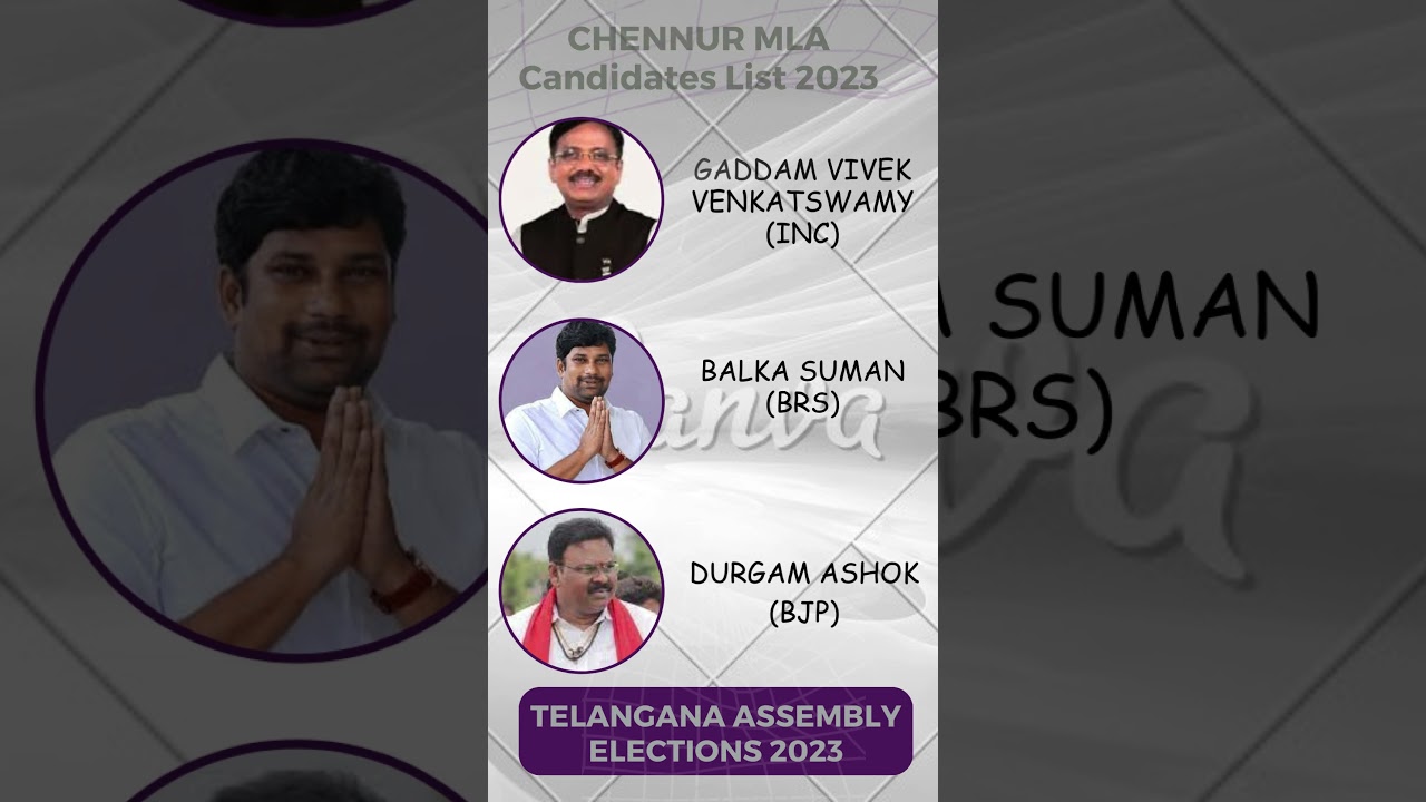 Chennur MLA Candidates List #chennur #telangana#elections2023#bjp#congress#brs#trendingshorts#mla