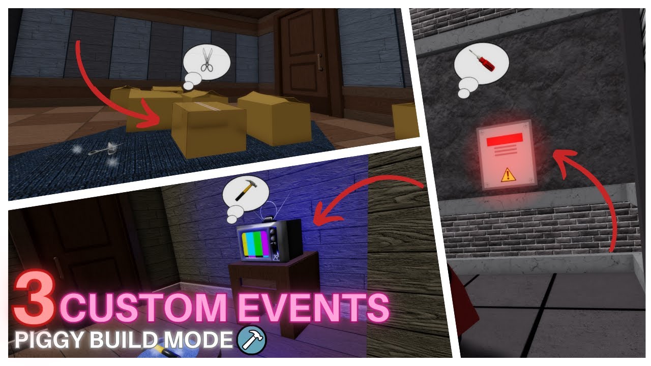 Piggy Build Mode - 3 Custom Events (DECALS) 📦📺⚠️