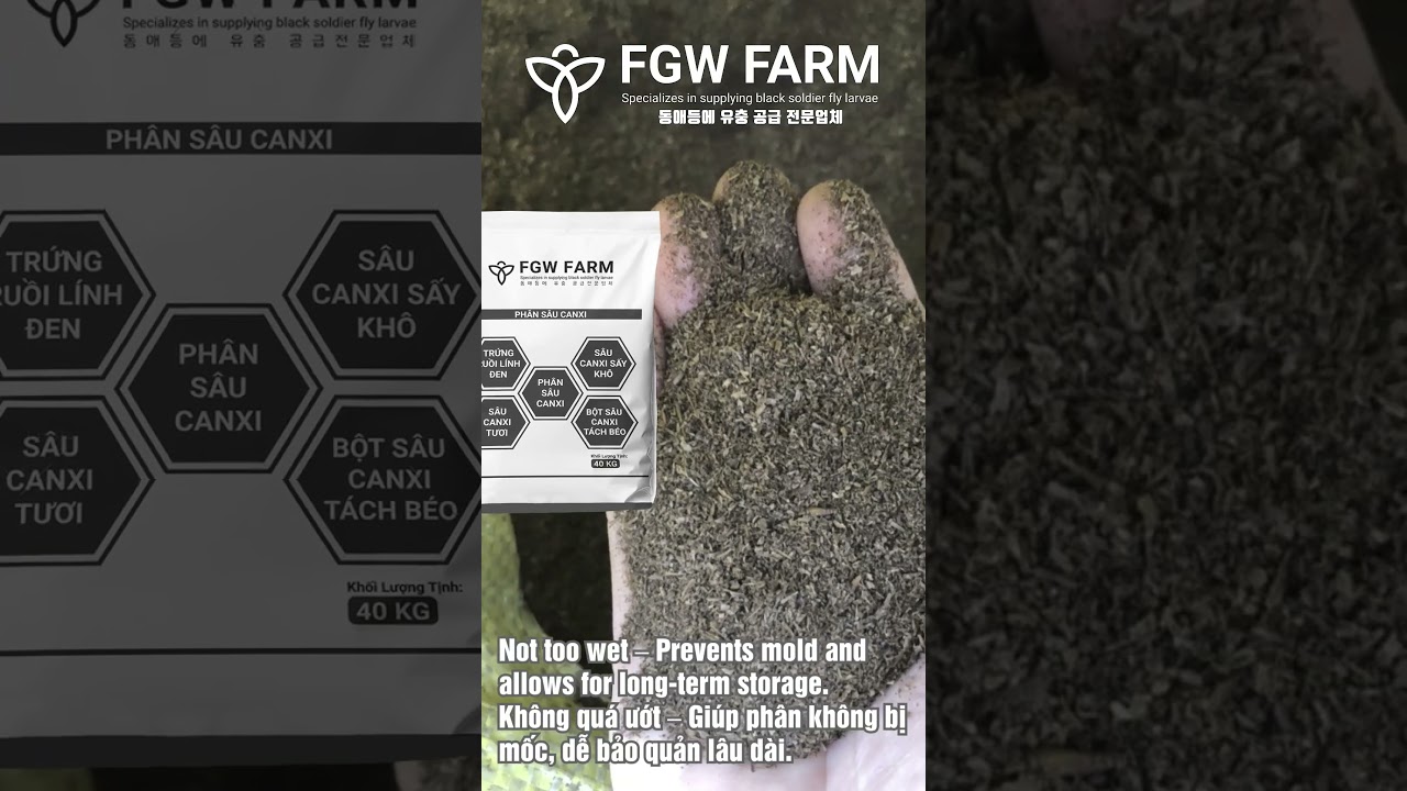 Black Soldier Fly Larvae Fertilizer, Ideal Moisture, Easy to Use for Plants PH&Acirc;N S&Acirc;U CANXI ĐỘ ẨM