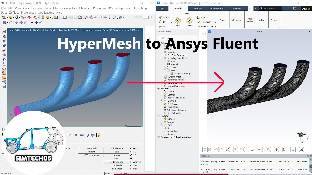 CFD Mesh in Hypermesh 01 - Hypermesh to Ansys Fluent mesh Export