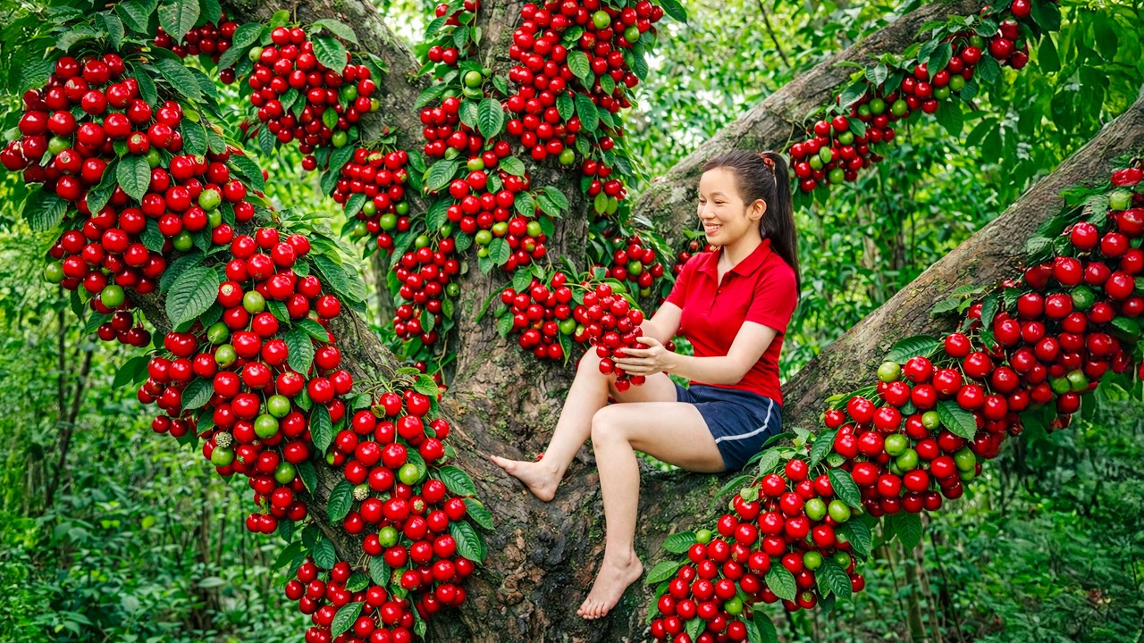 Harvesting Rare Red Burmese Grapes Clinging to the Tree Trunk | Sold Out Fast at Village Market