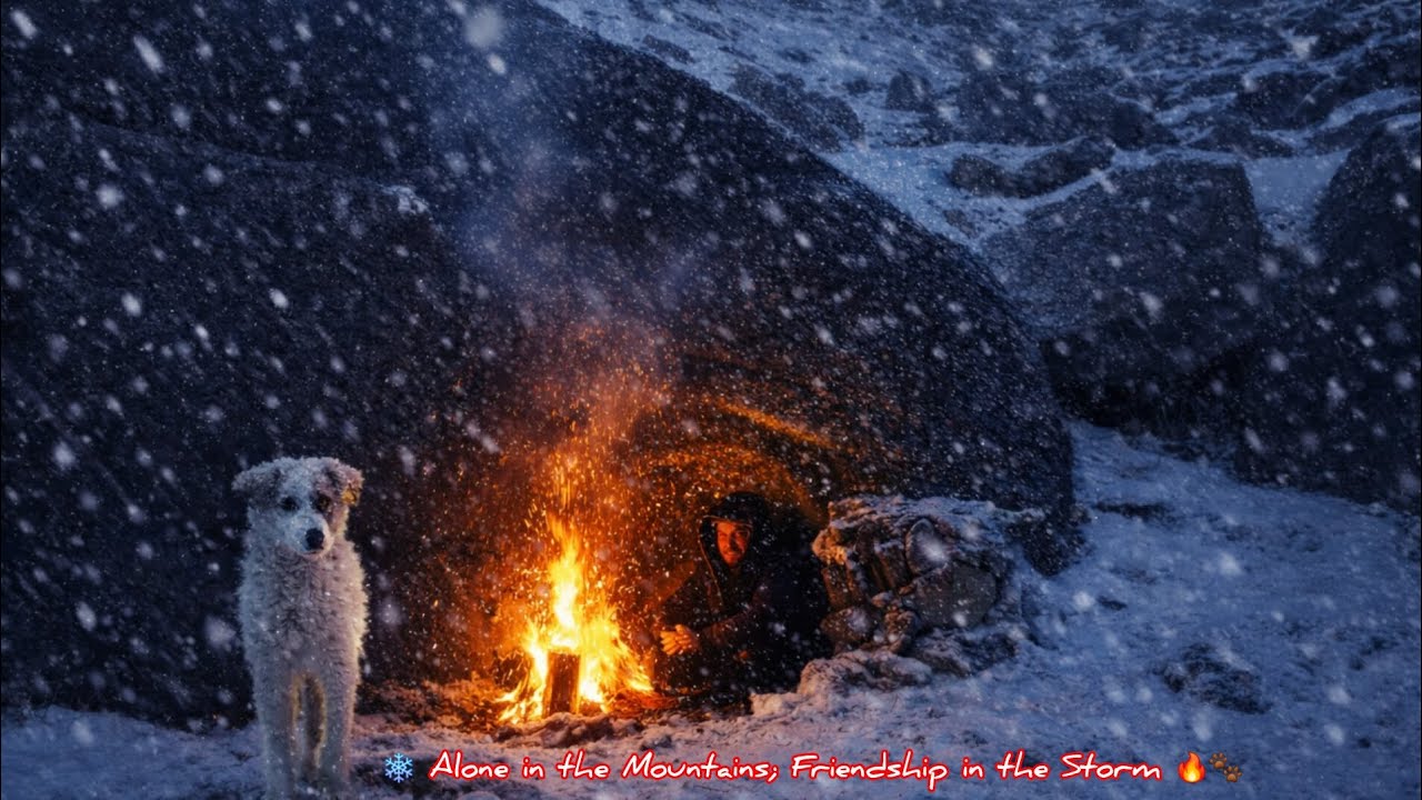 ❄️ Frozen Cave Night — Surviving −24° with My Most Loyal Companion 🔥🐾