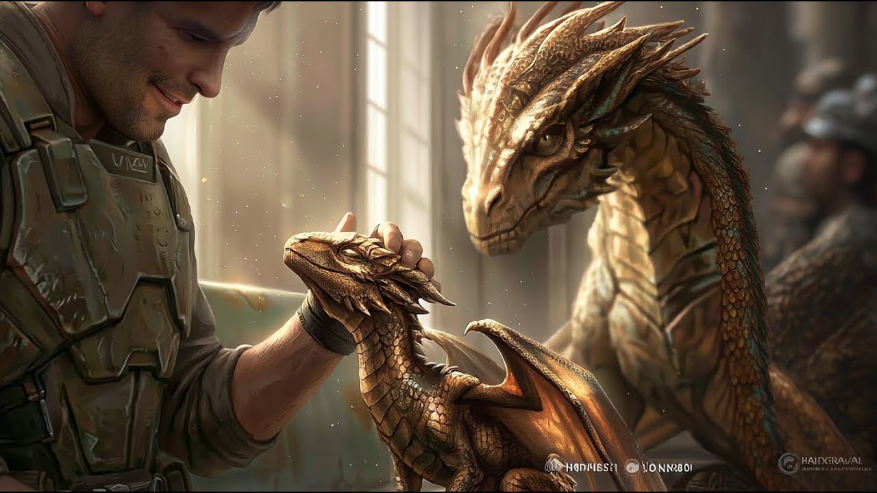 Human Soldier Buys Lone Dragon and Her Five Babies at Auction—Days Later, One Calls Him Father...