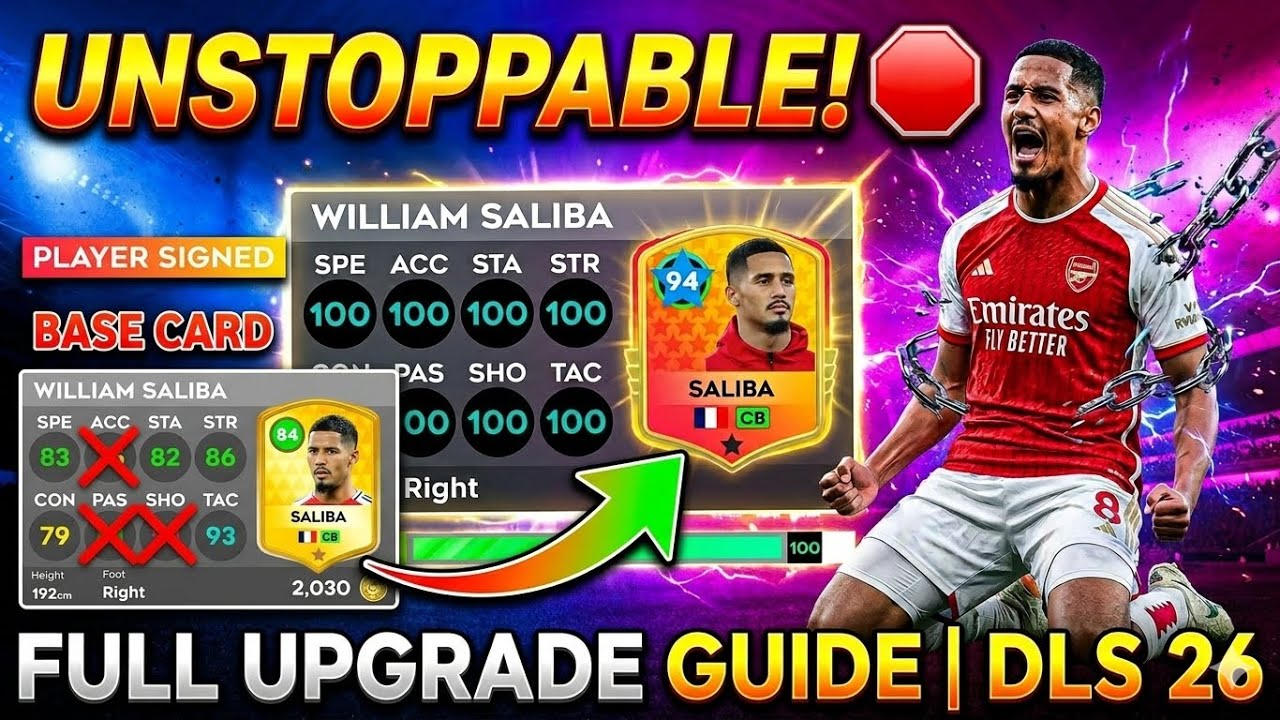 William Saliba is UNSTOPPABLE in DLS 26 ! 🛑 Full Upgrade Guide DLS 26