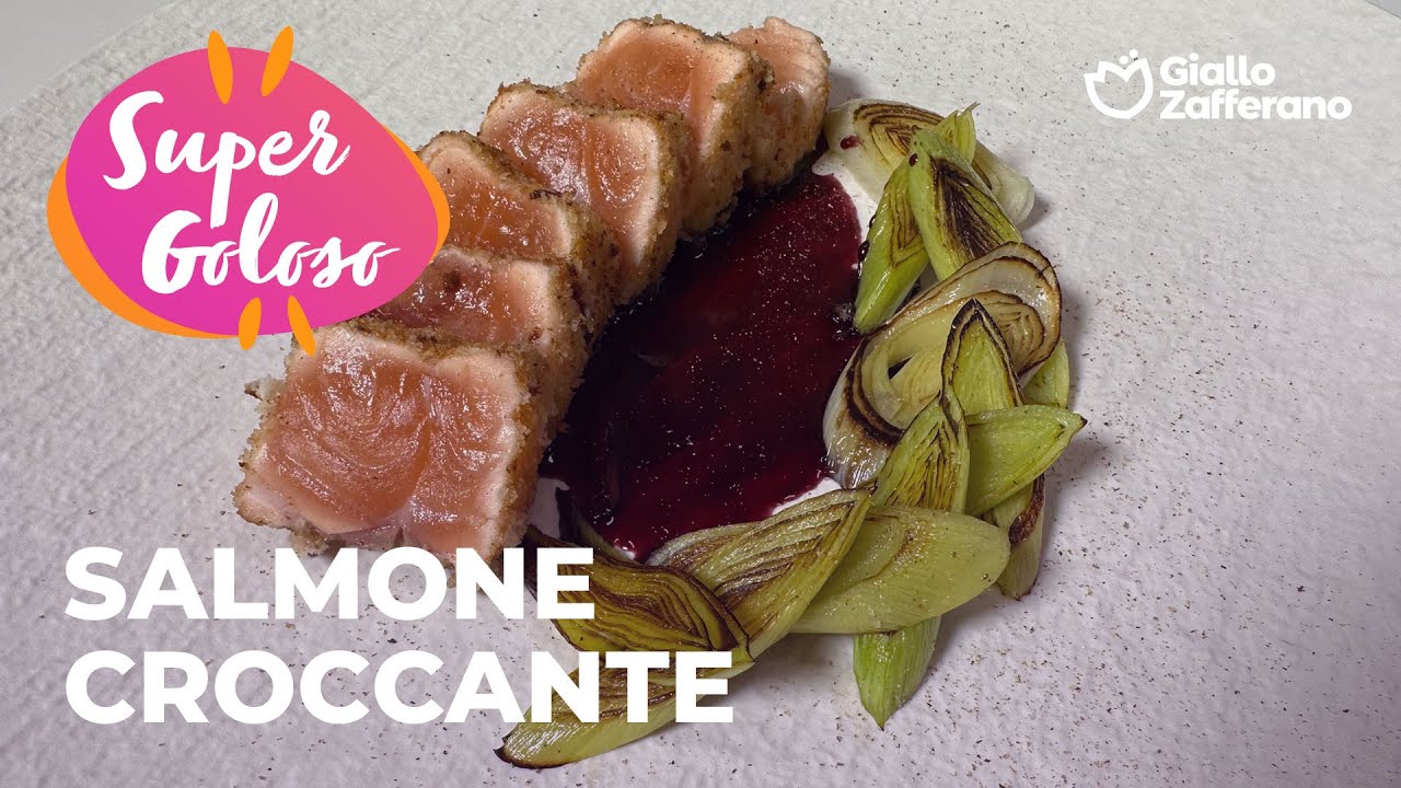 FILETTO di SALMONE CROCCANTE con PORRO GRIGLIATO e riduzione di VINO ROSSO😋🐟🌿🍷