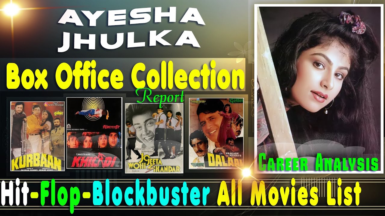 Ayesha Jhulka Hit and Flop Blockbuster All Movies List with Box Office Collection Analysis