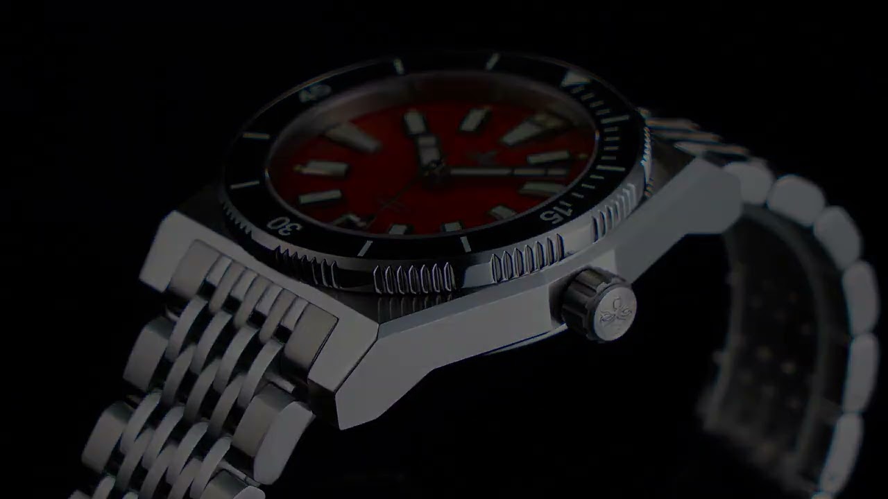 PHOIBOS Narwhal 200M Automatic Diver Watch PY061F Orange Agate