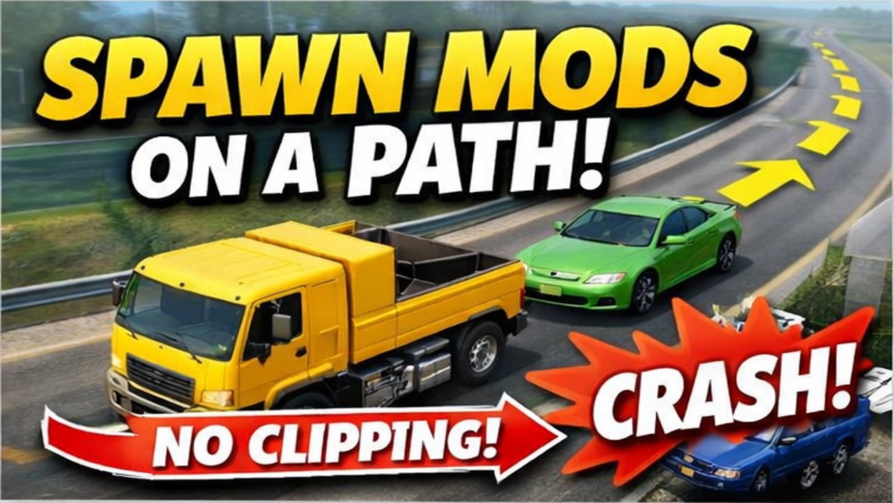 Учебное пособие по BeamNG: Как создать мод, который следует по заданному пути с полной коллизией.
