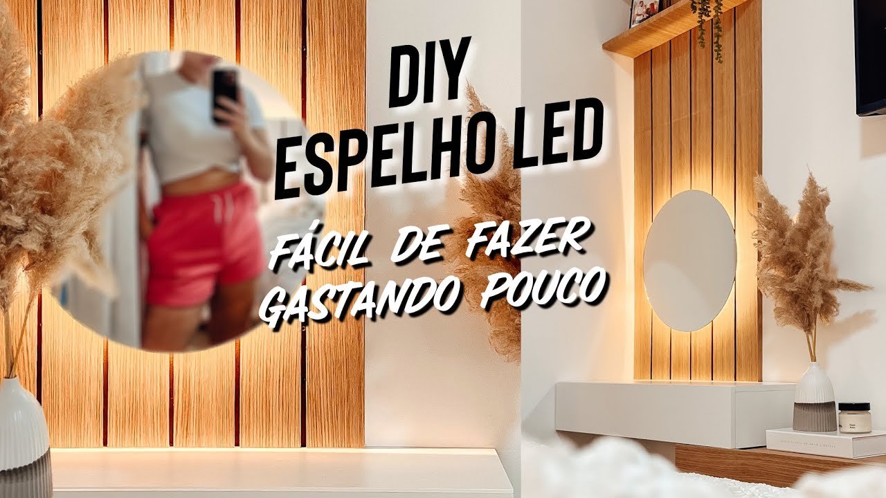 ESPELHO DE LED SEM MOLDURA - Como fazer gastando POUCO