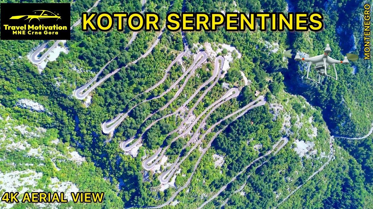 KOTORSKE SERPENTINE Snimak Dronom u Septembru 2023 - KOTOR SERPENTINES From Above, MNE Crna Gora