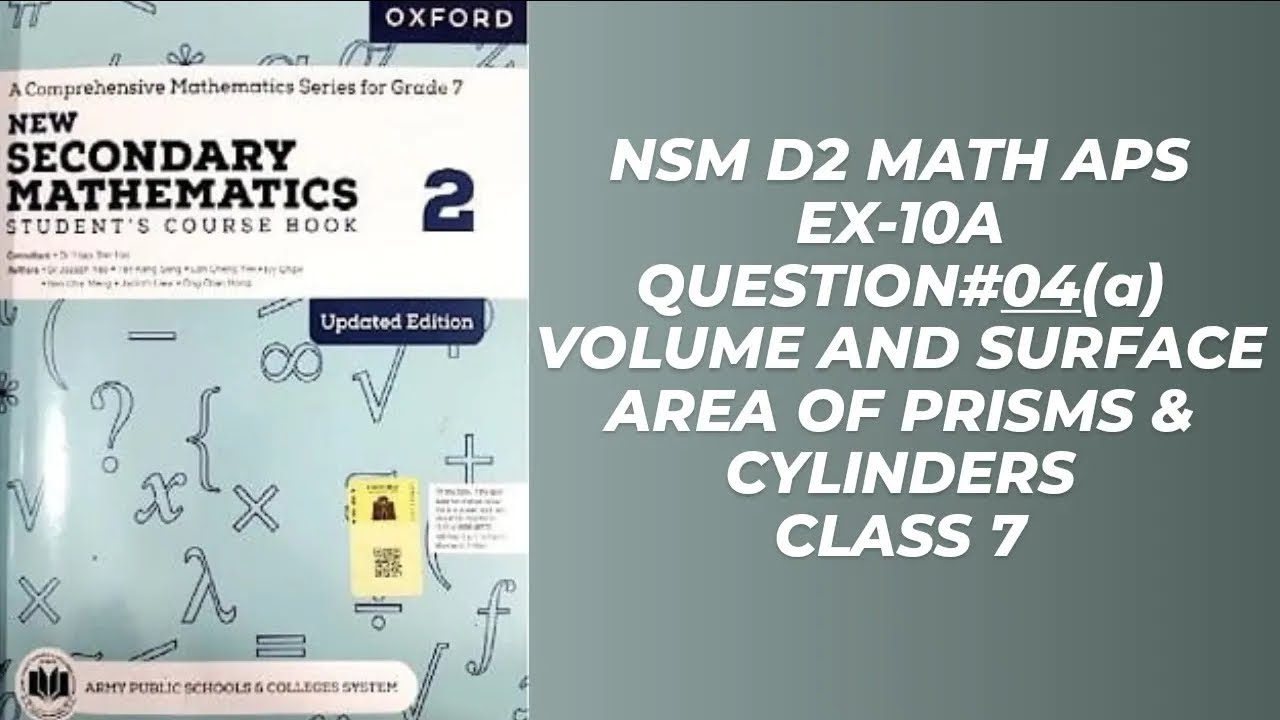Ex 10A Question # 4(a)| Volume and Surface area of prism |APS 7th maths|Updated NSM BOOK 2