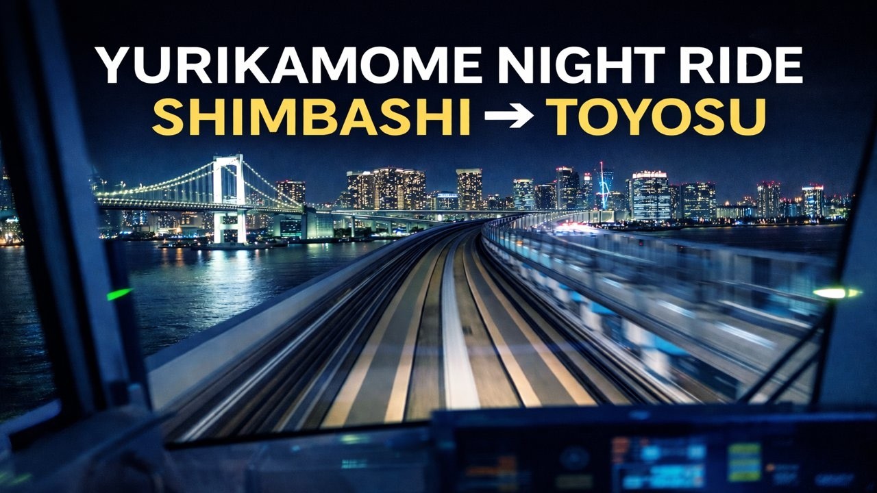 Glowing Tokyo Night | Yurikamome Automated Train Ride 4K