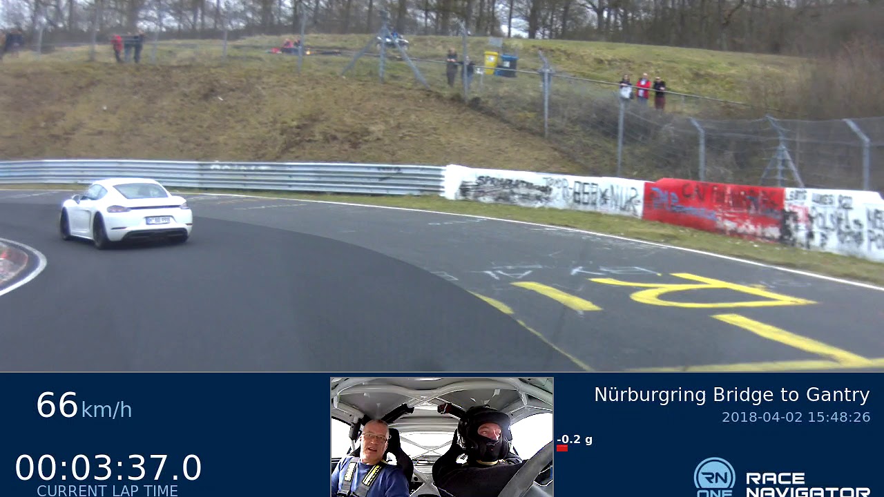RN #1 Onboard video N&uuml;rburgring Bridge to Gantry, PORSCHE CAYMAN S, 08:07.442