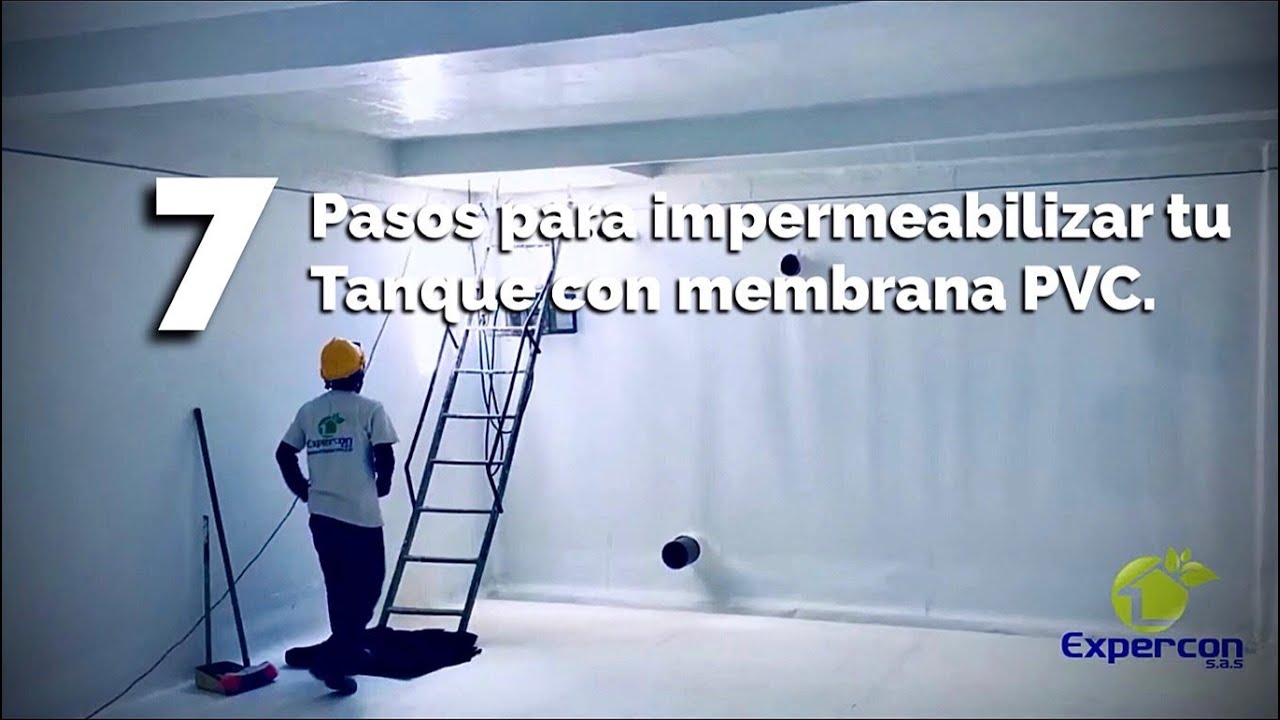 ✅ IMPERMEABILIZA  el TANQUE de agua en 7 PASOS |  Membrana  PVC y pintura epoxica.