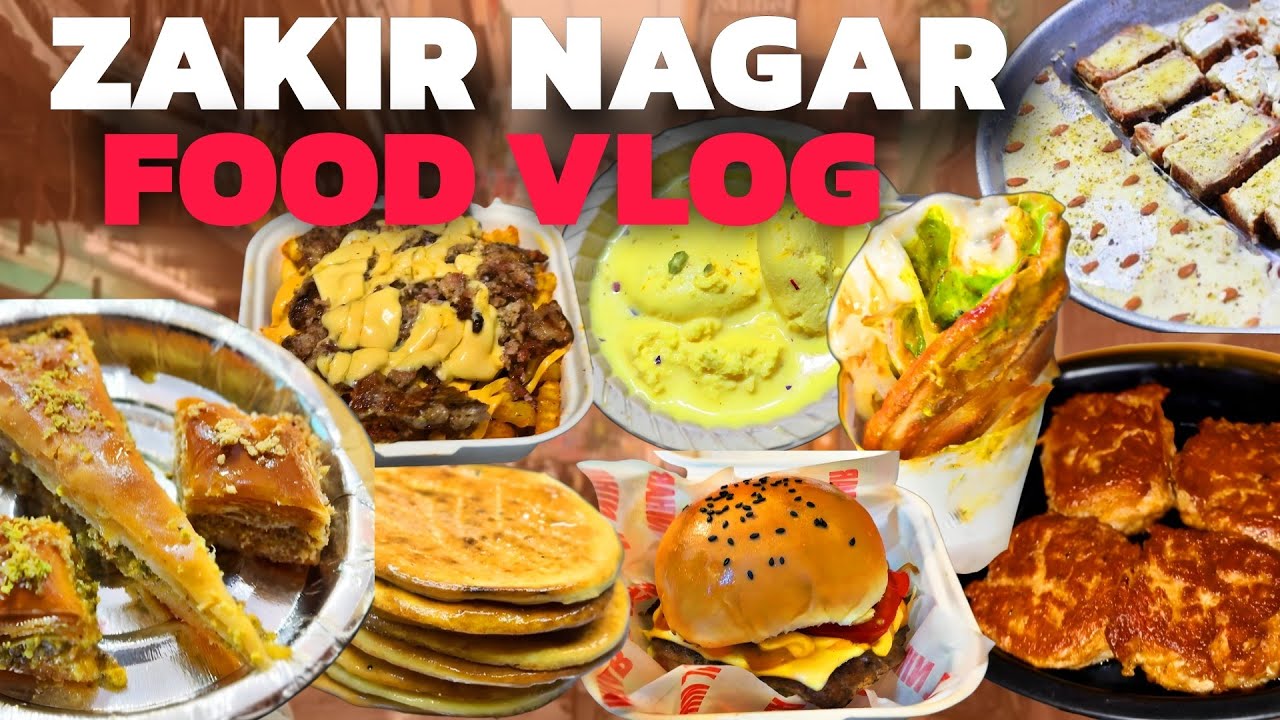 Zakir Nagar Food Vlog | Lucknowi Kebab, Chicken Roll, Burger & Sweet Treats