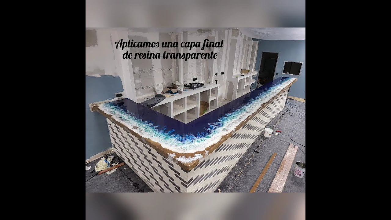 Encimera de resina epoxi - Ocean resin art