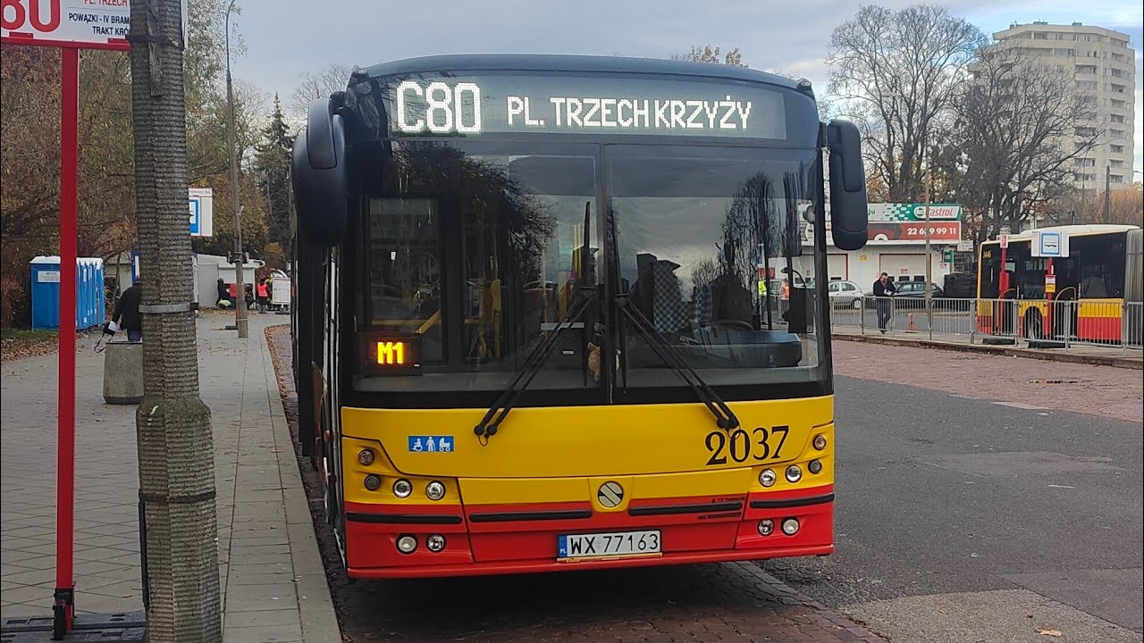 Linia C80 - Solbus SM18 #2037 ( MZA Warszawa )