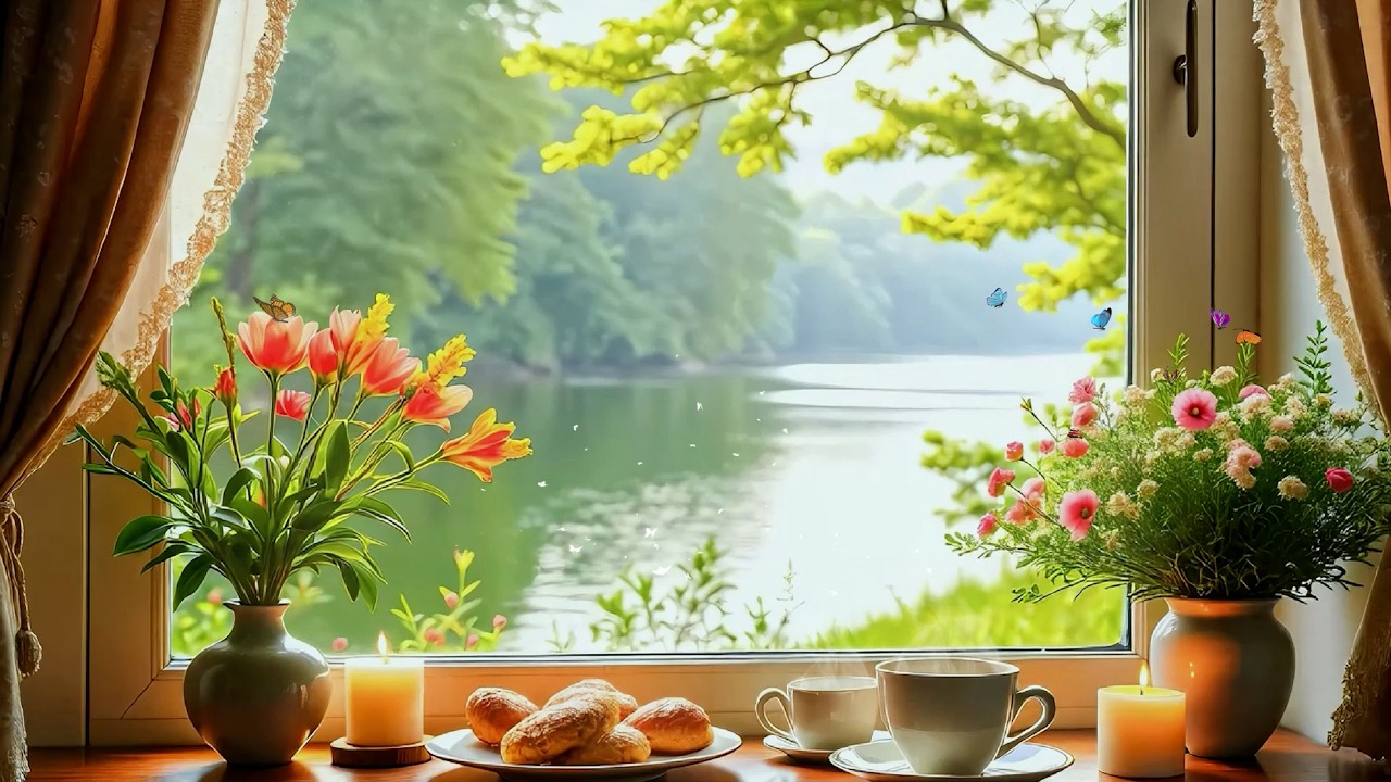 🌷 Window Light on the Lake – Calm Morning Ambience for Reading | Gentle Piano