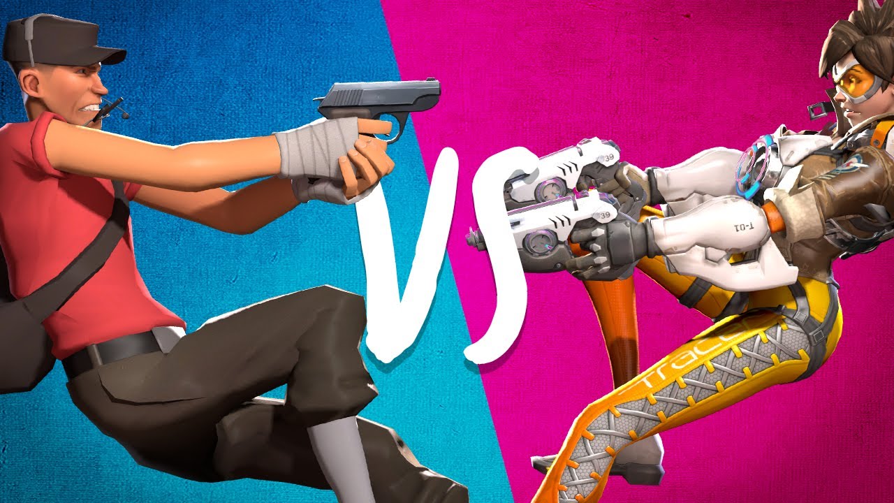 Разведчик TF2 против Трейсера из Overwatch — битва характеристик