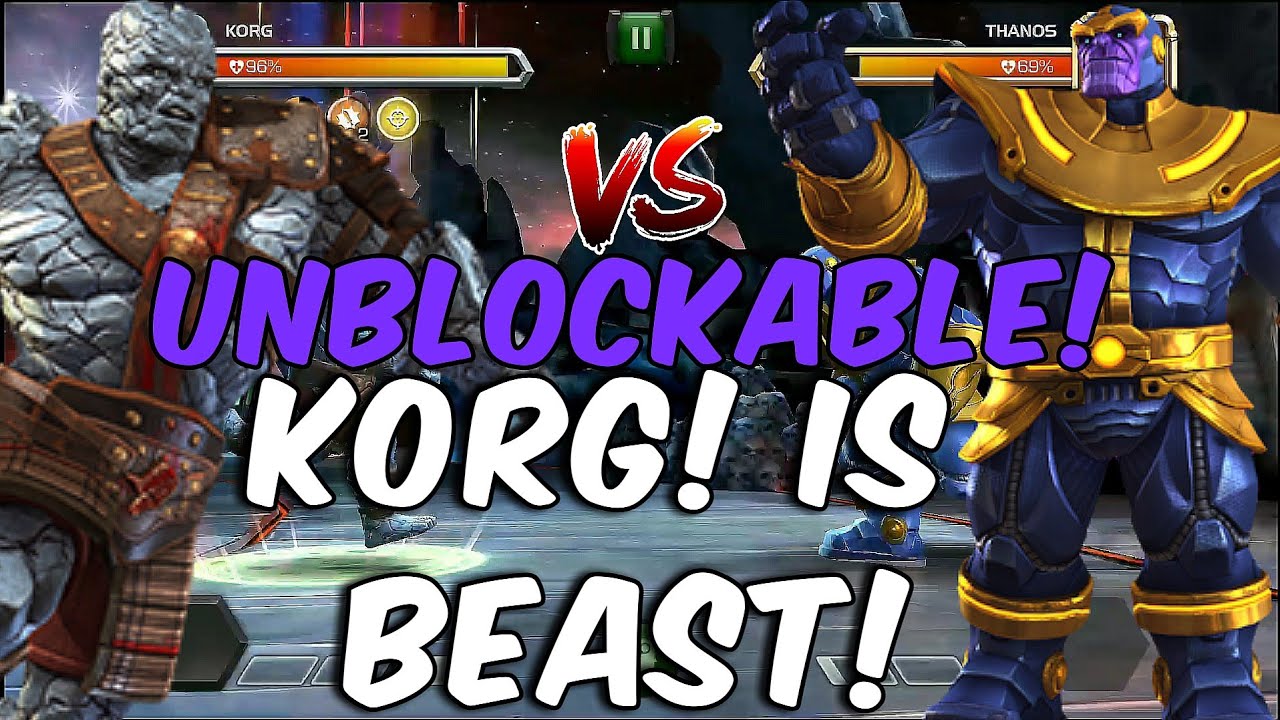 KORG All Abilities, Special Attacks and Gameplay - Marvel Contest of Champions