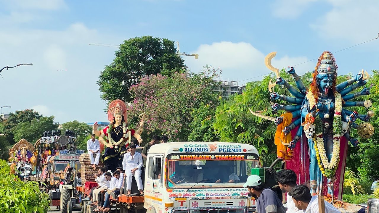 Durgamata idols nimarjanam at Tankband 2025🙏#nimarjanam #durgamaa #trending #viral#tankbundhyderabad