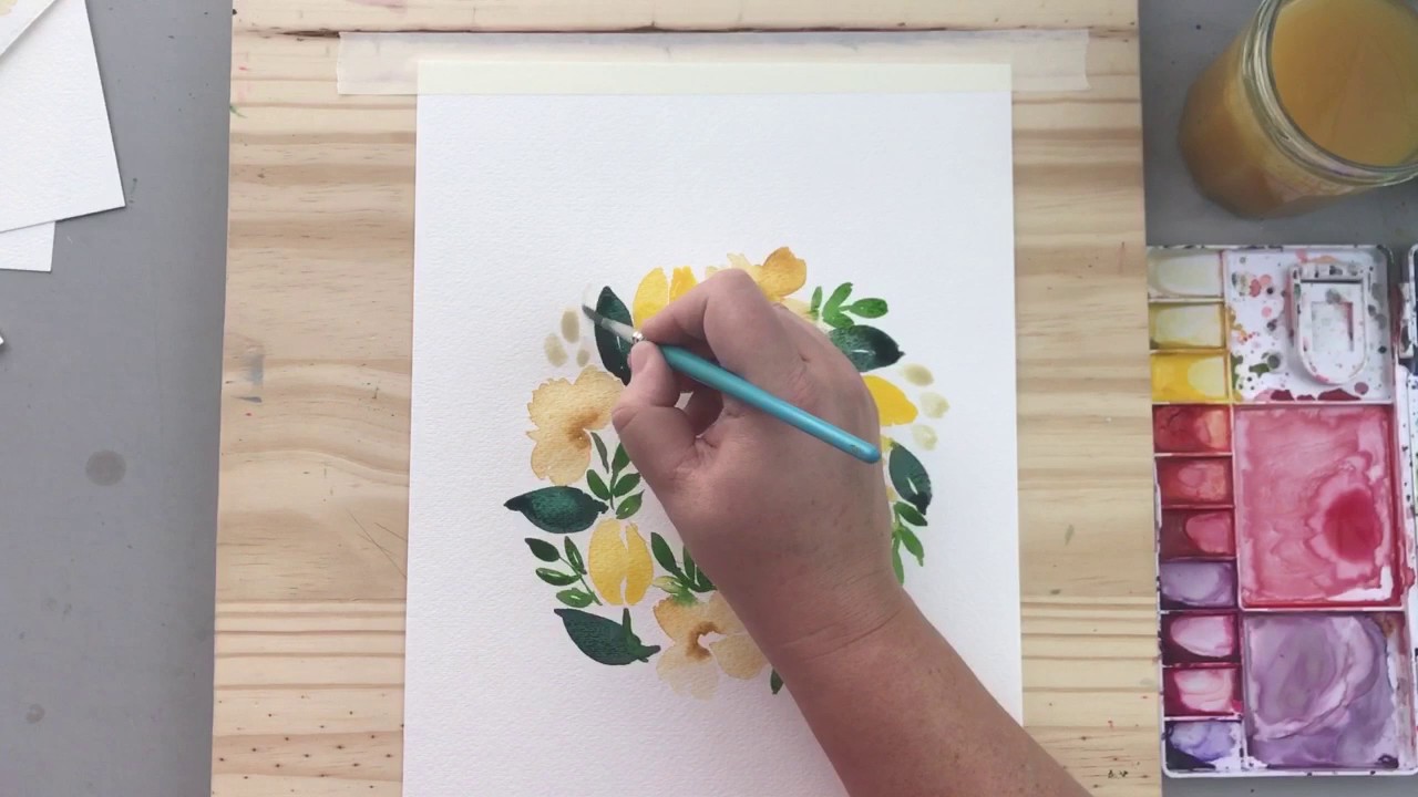 How to paint a wreath - watercolor tutorial