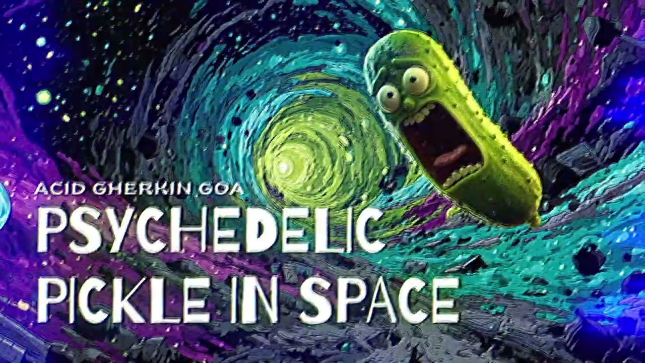 Psychedelic Pickle in Space | Acid Gherkin Goa