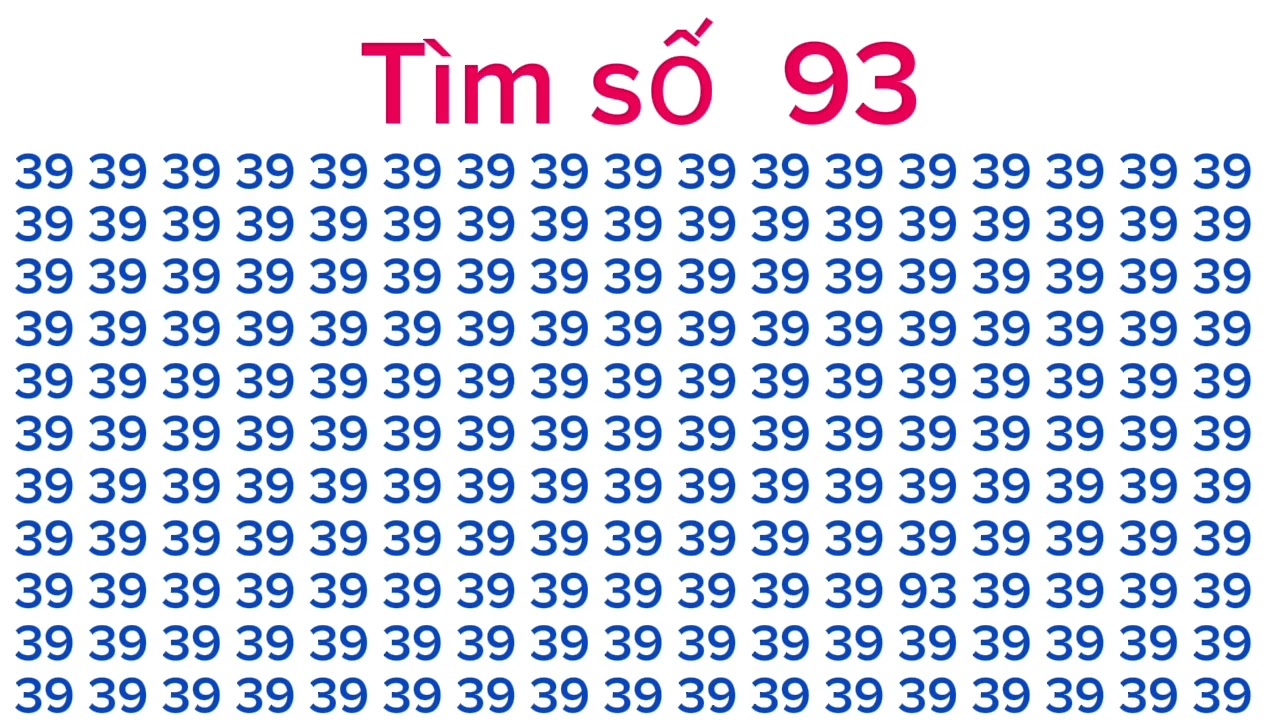 Thử thách Tìm ẩn số 93 trong các dãy số 39 ở trên 