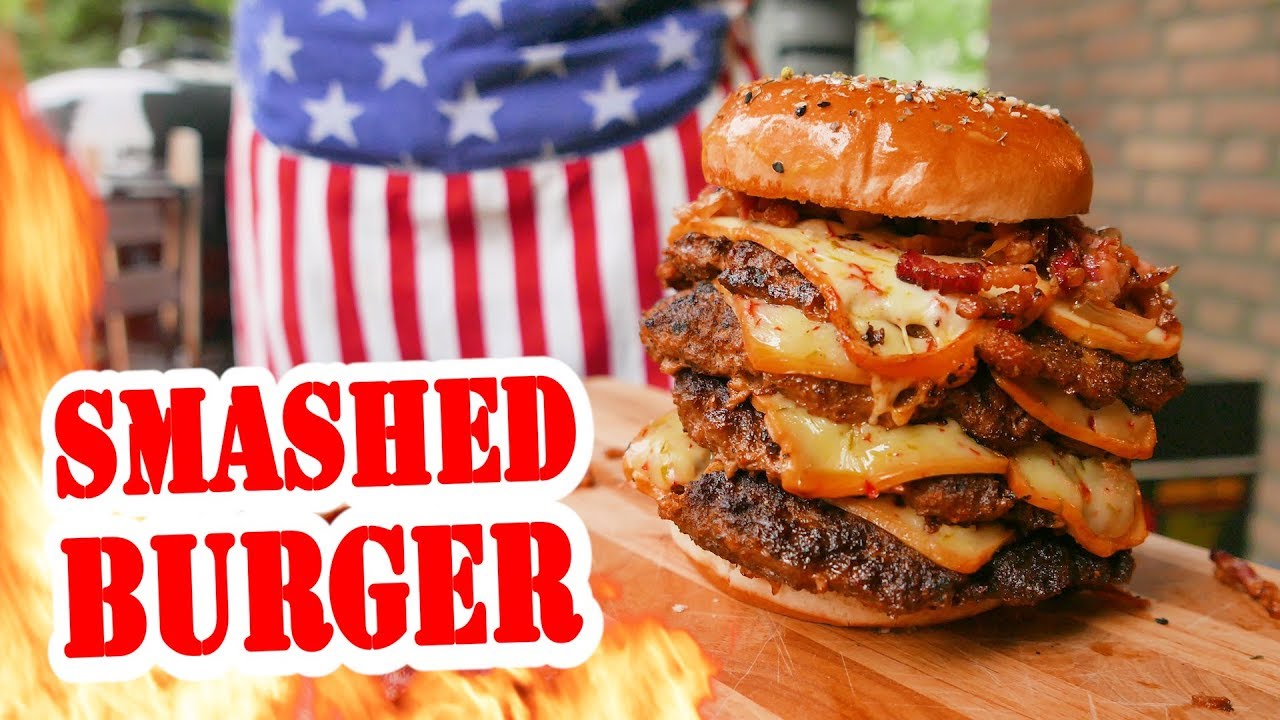Smashed Burger vom EcoZoom Raketenofen  - Die Grillshow Special