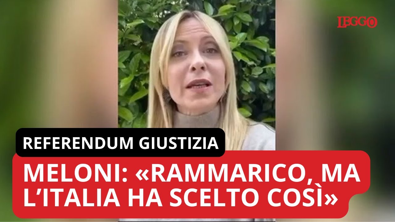 Justice referendum: Giorgia Meloni's reaction after the 