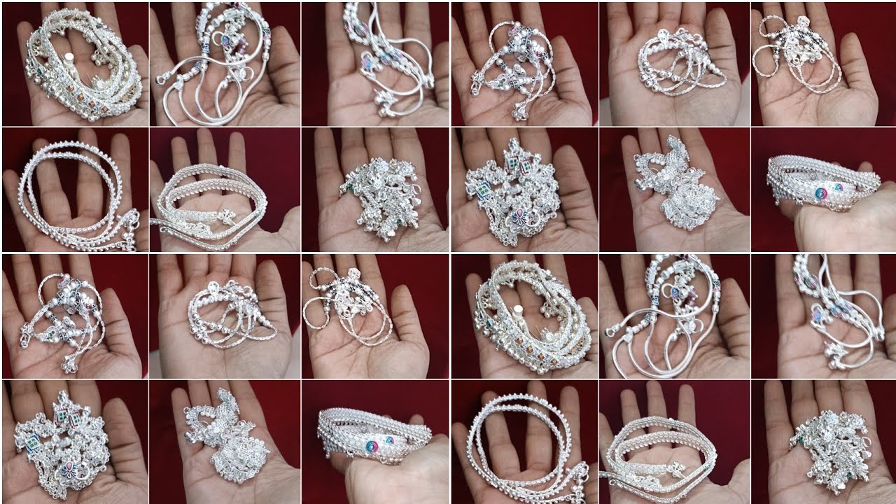 2000 - 8000 तक latest silver payal design with weight and price 2025 | latest silver anklet design