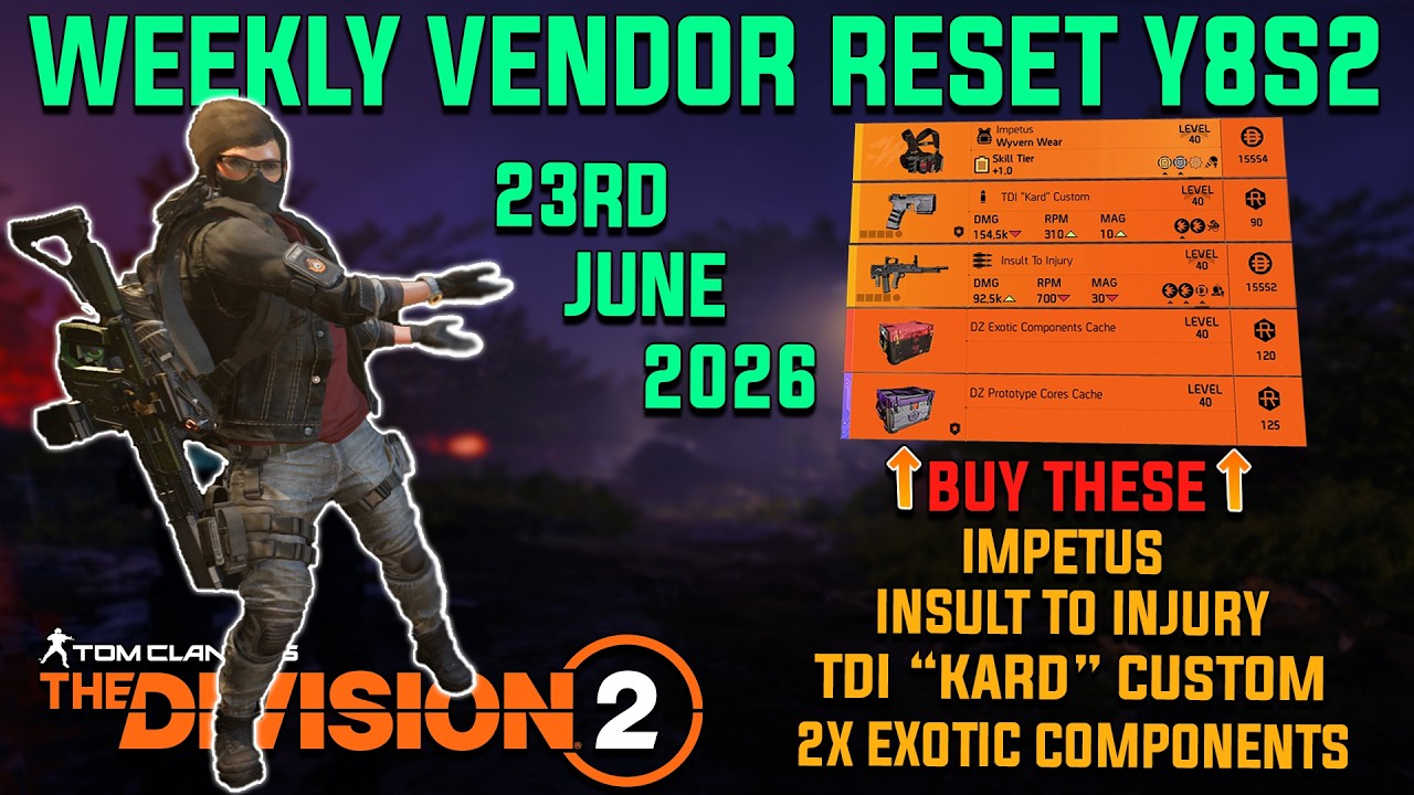 The Division 2 | 2x EXOTIC COMPONENTS is BACK! Vendor & Escalation Reset (June 23, 2026)