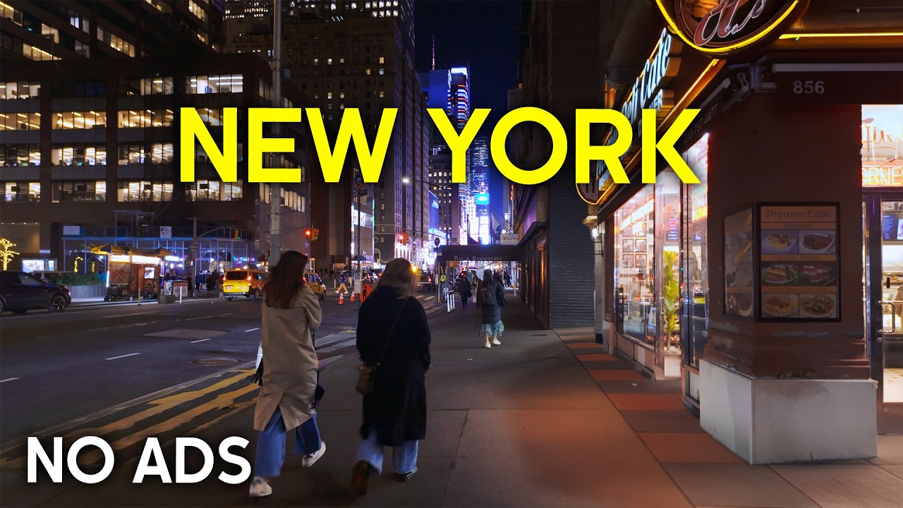 NEW YORK Evening Walk - Manhattan Night Ambience & City Sounds