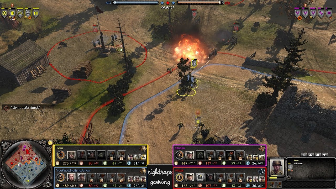 COH2 2v2 Teru (US) & YouKnowNothingJsnow (US) vs Staska (OH) & Viluzk (OK)