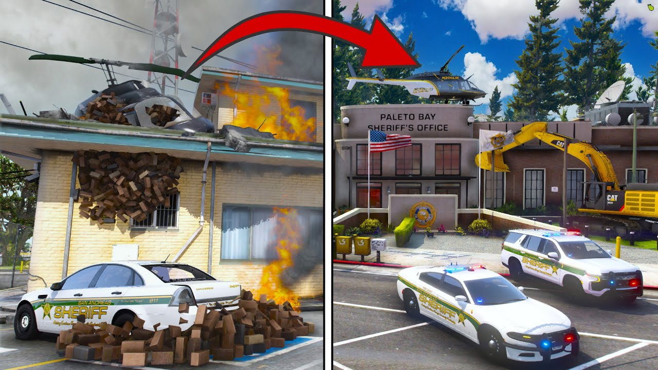 Building the BIGGEST Sheriff Station in GTA 5 RP!