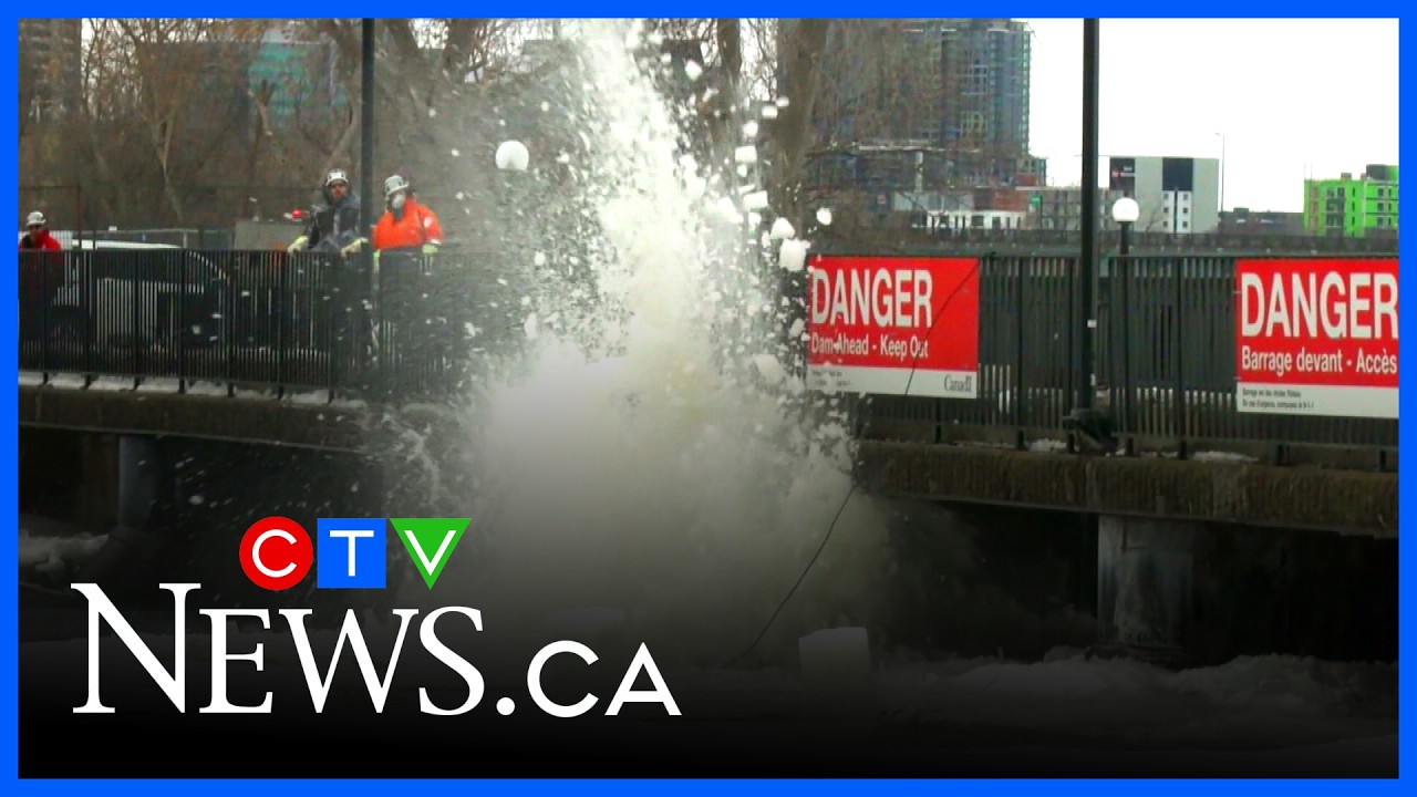 'Force of nature': Crews blast Rideau River ice