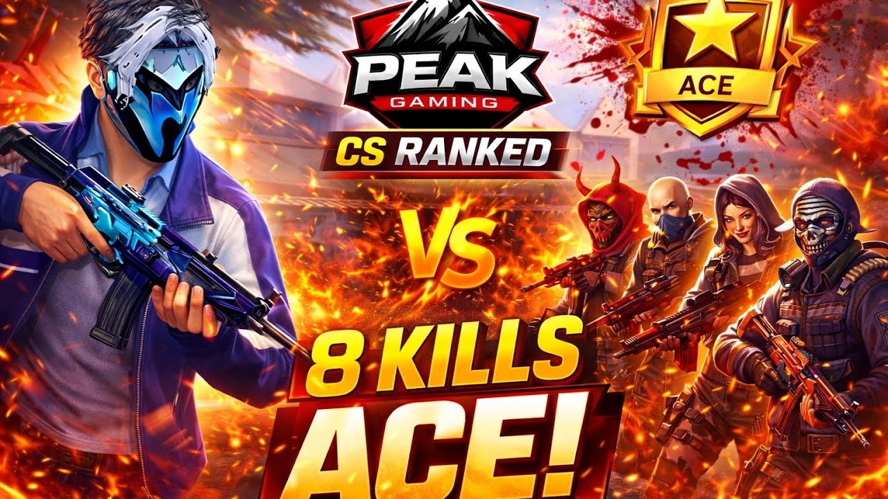 8 Kills + ACE in CS Ranked 😈🔥 | Insane Clutch Gameplay | Peak Gaming