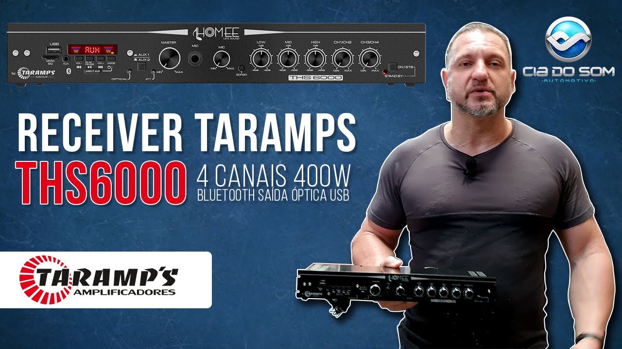 Receiver para seu home theater Taramps THS6000 4 Canais 400W RMS