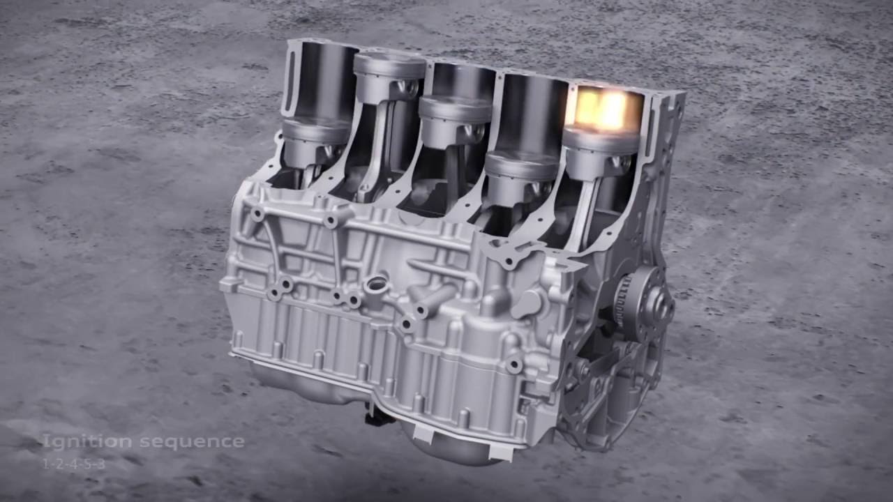 Audi - Animation inline five-cylinder engine | AutoMotoTV