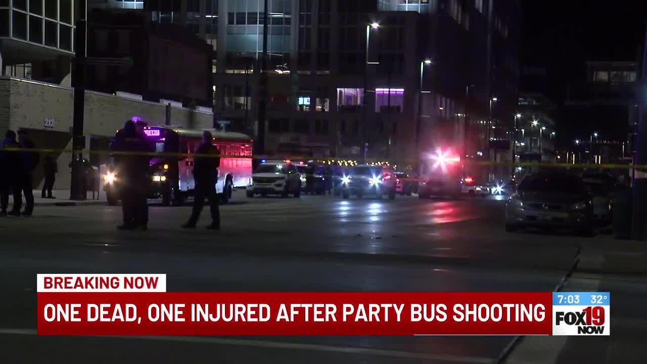 1 dead, 1 injured after party bus shooting in downtown Cincinnati, police say