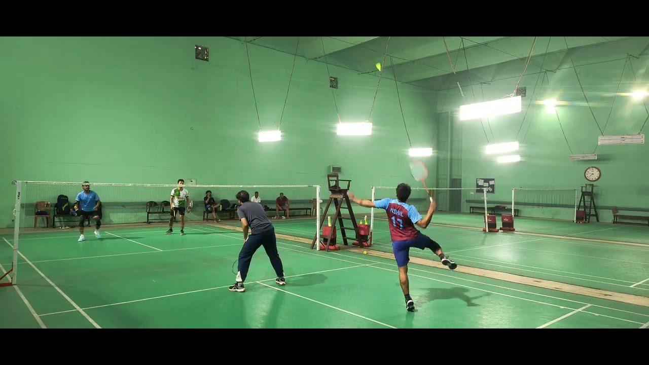 (1241) Prof. R Balasubramanian & Abhishek vs Vishal & Athar (Action Game)  #badminton #doubles #iitr