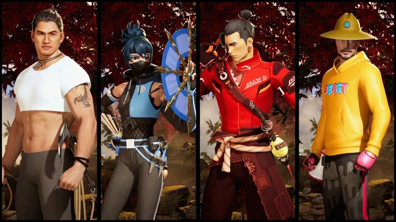 E-Boy Scorpion, Shadow Blade Hope, Kendo & MrBeast - Skin Mod Showcase - Mortal Kombat 1