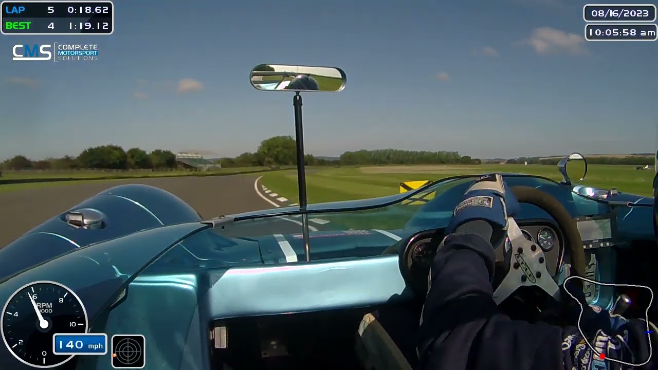 Goodwood lap record pace in Lola T70 Spyder 1.18.6