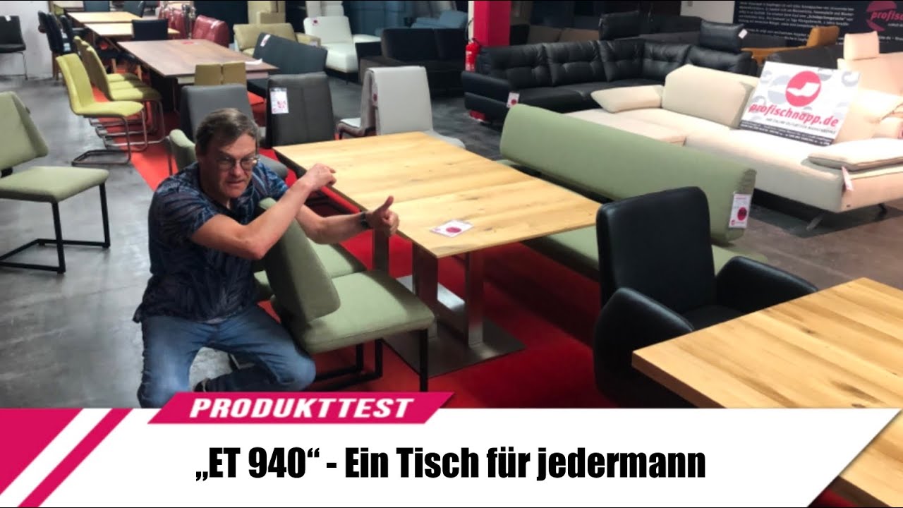 Venjakob ET 940 Muster Auszugs-Esstisch 180 x 90 groß 245 cm Mittelsockel aus Wildeiche geölt