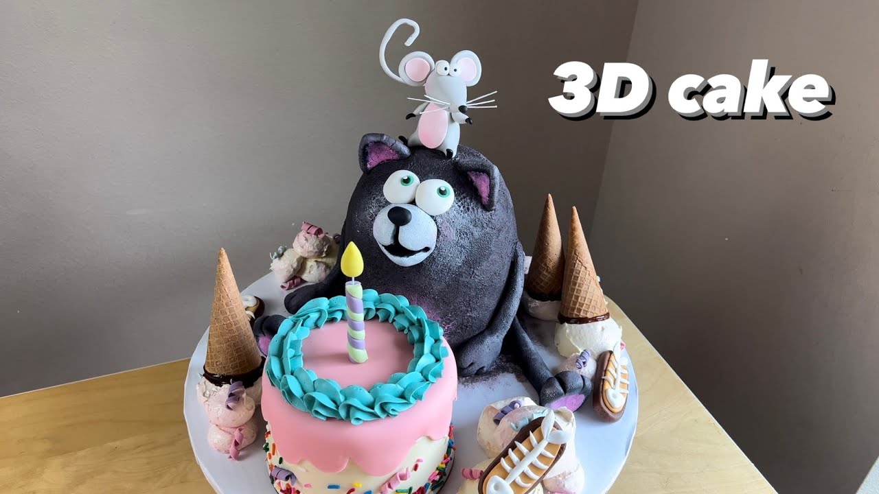 Decorating a 3D cake - Splat the Cat