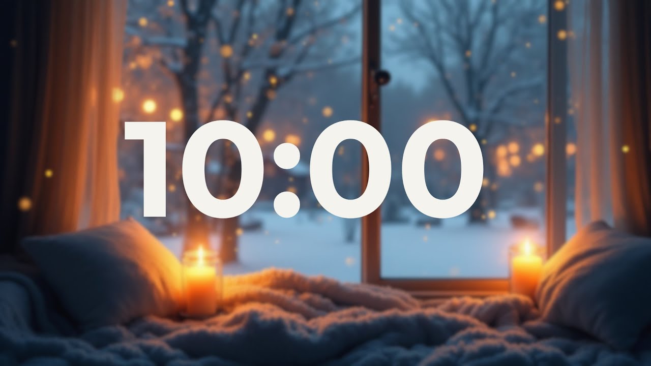 10 Minute Focus Timer (No Music, End Beep) ❄️ Snowy Ambience for Reading & Work