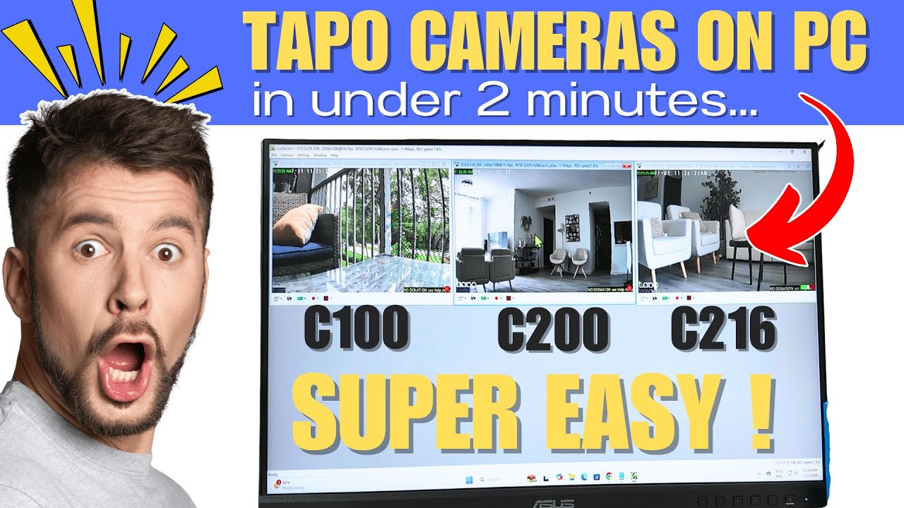 Viewing Tapo Camera Live on Computer Desktop (iSPY alternative) - Contacam FREE Software!