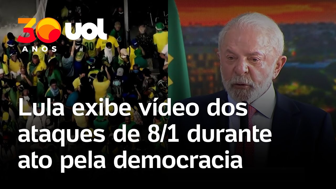 8 de janeiro: Lula exibe v&iacute;deo dos ataques golpistas e critica quem 'n&atilde;o soube perder' elei&ccedil;&atilde;o