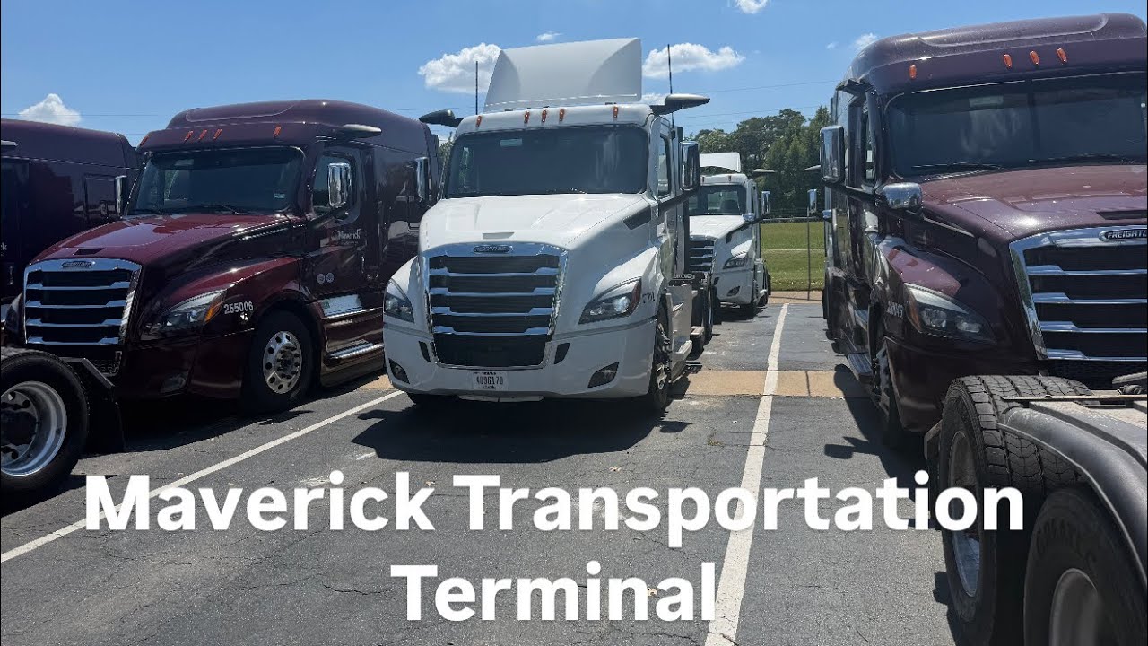 Picking Up New Truck At Maverick Transportation Terminal.