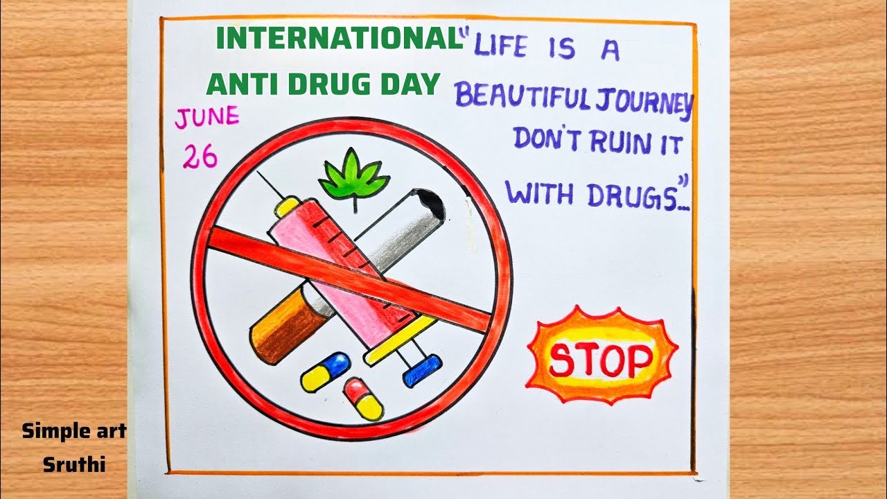 International Anti-Drug Day Poster / Simple Anti-Drug Day Poster / Say No to Drugs
